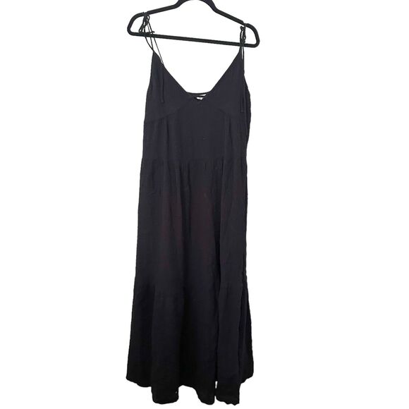LACAUSA Thea Slip Tank Midi Dress Black Sz Small - Picture 2 of 5